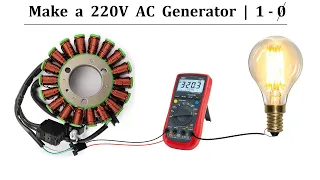 Make 1 Phase AC Generator from 3 Phase Motor