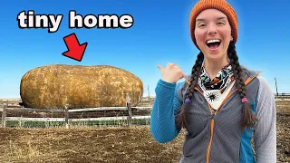 I Spent the Night in this Giant Potato Tiny Home!