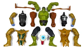 Merakit Mainan Thanos Armor vs venom miles Morales vs Siren head vs Black panther vs Hulk Smash toys