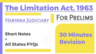 Limitation Act, 1963 Complete Revision  With All State' PYQ's for RJS #rajasthanjudiciary #rjs2024