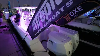 Twin Diesel Outboards on a 30cc Intrepid ! (OXE teases 300hp ! at Flibs)