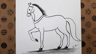 How to Draw Horse Drawing Easy Step by Step, Drawing Hobby Animal Drawings