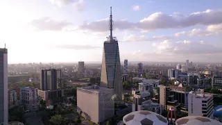 Aerial Drone stock footage Upperhill Nairobi Kenya