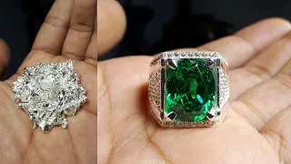 jewelry handmade - making emerald rings silver for men