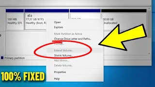 Fix Extend Volume Option Greyed Out in Windows 10 / 11 / 8 / 7 - How To Solve Can't extend C Drive ✅