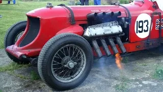 OLD RACE CARS with BRUTAL BIG ENGINES Cold Start and Cool Sound