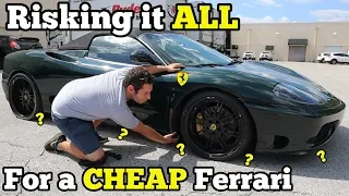 I Bought a TOTALED FERRARI at Salvage Auction with MYSTERY Undercarriage Damage SIGHT UNSEEN!