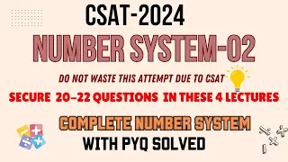Number system-02 Basic to Advance| csat saviour series| Prelims-2024