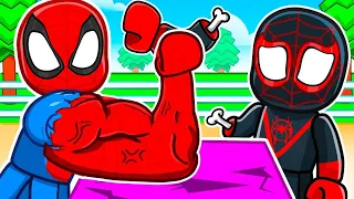 Roblox Arm Wrestling Simulator with Spiderman & Miles!