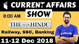 8:00 AM - Daily Current Affairs 11-12 Dec 2018 | UPSC, SSC, RBI, SBI, IBPS, Railway, KVS, Police