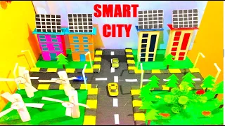 smart city model  making using cardboard and waste materials | science project | howtofunda