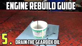 Drain the gearbox oil  - Vespa LML Engine rebuild tutorial Part 5