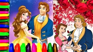 Disney Princess  Belle and Prince Adam I Coloring Pages for Kids I Lucky Colors