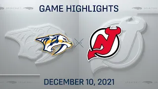 NHL Highlights | Predators vs. Devils - Dec 10, 2021