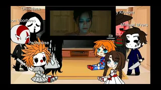 Horror Characters React to Horror movie Trailer 🎃🤡😈/Gacha Club