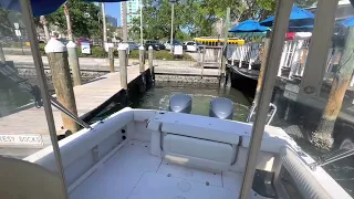 330 Grady White backing into slip. Downtown St. Petersburg, Fl