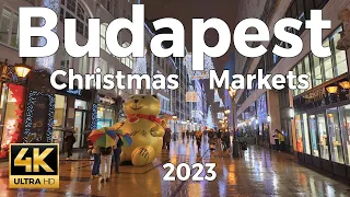 Budapest Christmas Markets 2023, Hungary Walking Tour - With Captions