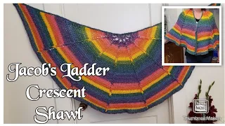 How to Crochet The Jacob's Ladder Crescent or Half Moon Shawl / Wrap | Crochet Tutorial