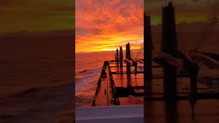 Incredibly beautiful sunset from the ship. невероятно красивый закат с корабля. Доброй ночи.