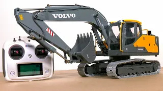 RC HYDRAULIC EXCAVATOR VOLVO EC160E UNBOXING, FIRST TEST!! SCALE 1/14, RTR, FULL METAL, 10 KG WEIGHT