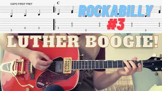 Luther Perkins Boogie - Beginner Rockabilly Guitar Lesson #3 - Cocaine Blues Johnny Cash
