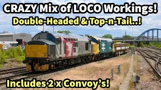 CRAZY Mix of RARE Loco Workings! 37901 & 37418 Double-Headed & TnT plus 2 x CONVOY's Derby 26/06/23