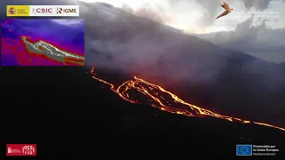 06/12/21 Vuelo de dron de las 7:30 h, térmico+RGB. Erupción La Palma IGME