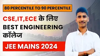 JEE MAINS 2024 : Top Govt. Engineering Colleges | 80 TO 90 PERCENTILE | Collegemitra