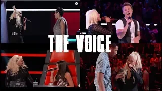 CHRISTINA AGUILERA SINGING WITH CONTESTANT ON THE VOICE (Blind Auditions Only)