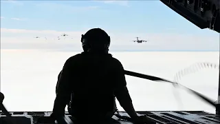Largest-Ever C-17 Formation Flight Over Charleston Harbor