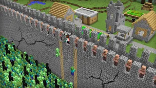 МЫ С ЖИТЕЛЯМИ ПОСТРОИЛИ ЗАЩИТНУЮ СТЕНУ ПРОТИВ МОБОВ В МАЙНКРАФТ | Компот Minecraft