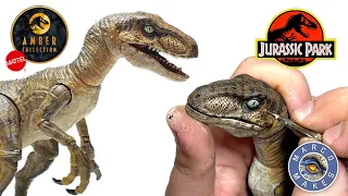 Repainting the Amber Collection Jurassic Park Velociraptor-How to make a film accurate raptor figure