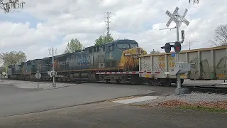 3 locomotives with YN2#5 trailing on CSX M576 Northbound 582 axles Portland, TN. 4/17/24