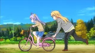 Non Non Biyori Repeat: Kaede teaches Renge to ride a bike