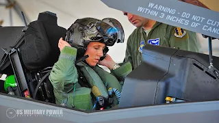 US Air Force F-35 First Female Fighter Pilot in Action