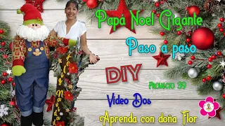 DIY, Papa Noel Gigante, paso a paso + moldes gratis, vídeo dos #decoration #navidad #manualidades