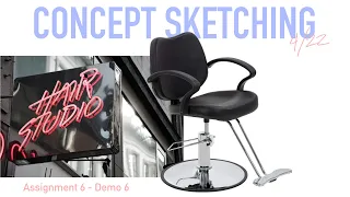 Concept Sketching Assignment 6 Demo 6 (Salon Chair)