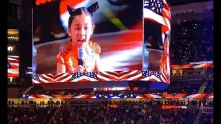 Moment of Silence for Kobe Bryant and moving National Anthem by #MaleaEmma at Atlanta Hawks game