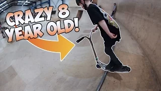 CRAZY 8 YEAR OLD SCOOTER RIDER!