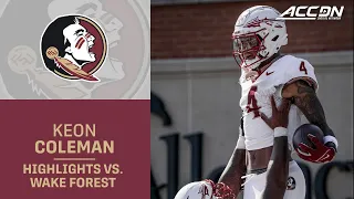 Florida State WR Keon Coleman Highlights vs. Wake Forest