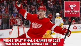 Jake Walman & Alex DeBrincat Get Hot as Red Wings Split Final Two Games of 2023