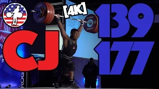 CJ Cummings (69, 16 y/o) - 139kg Snatch + 177kg C&J + 184kg Clean [4k]