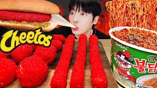 ASMR MUKBANG | Cheetos Special(Rice Cake, Fire Noodles, Rice paper, Fried Spam, Cheese stick) RECIPE