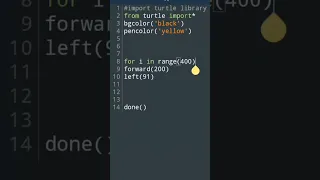 Python turtle graphic for beginner | python coding status 😍😜 #shorts   #programming  #turtle #python