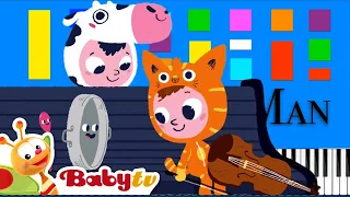 BabyTV Hey Diddle Diddle Slow EASY Medium 4K Piano Tutorial