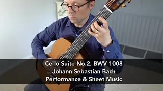 Cello Suite No.2 in D Minor, BWV 1008 by Bach for Classical Guitar