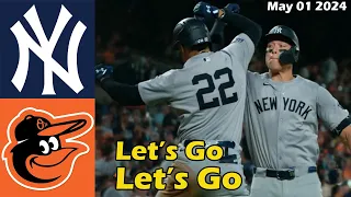 New York Yankees vs. Baltimore Orioles Today, May 01 2024 | MLB Season 2024