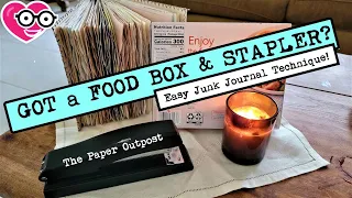 GOT A FOOD BOX & A STAPLER? Let's Make a Junk Journal! Fun! Easy! The Paper Outpost! :)