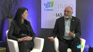 CEO Lisa Utzschneider and Mastercard CMO & CCO Raja Rajamannar in the C Space Studio - CES 2024