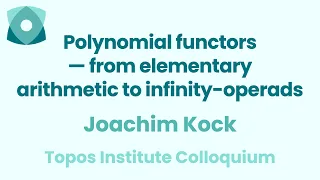 Joachim Kock: "Polynomial functors — from elementary arithmetic to infinity-operads"